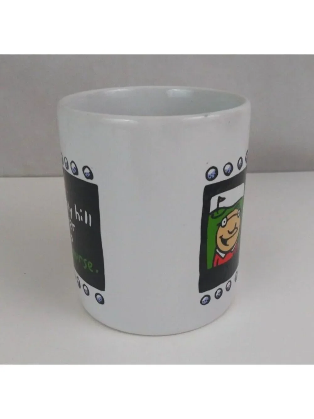 Hallmark Shoebox Greeting Im 60 Only Hill Im Over Is On A Golf Course Coffee Cup